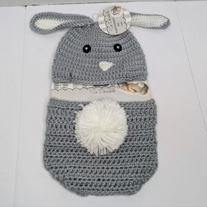 So Durable Bunny Rabbit Crochet Costume Baby Photography 0-6m